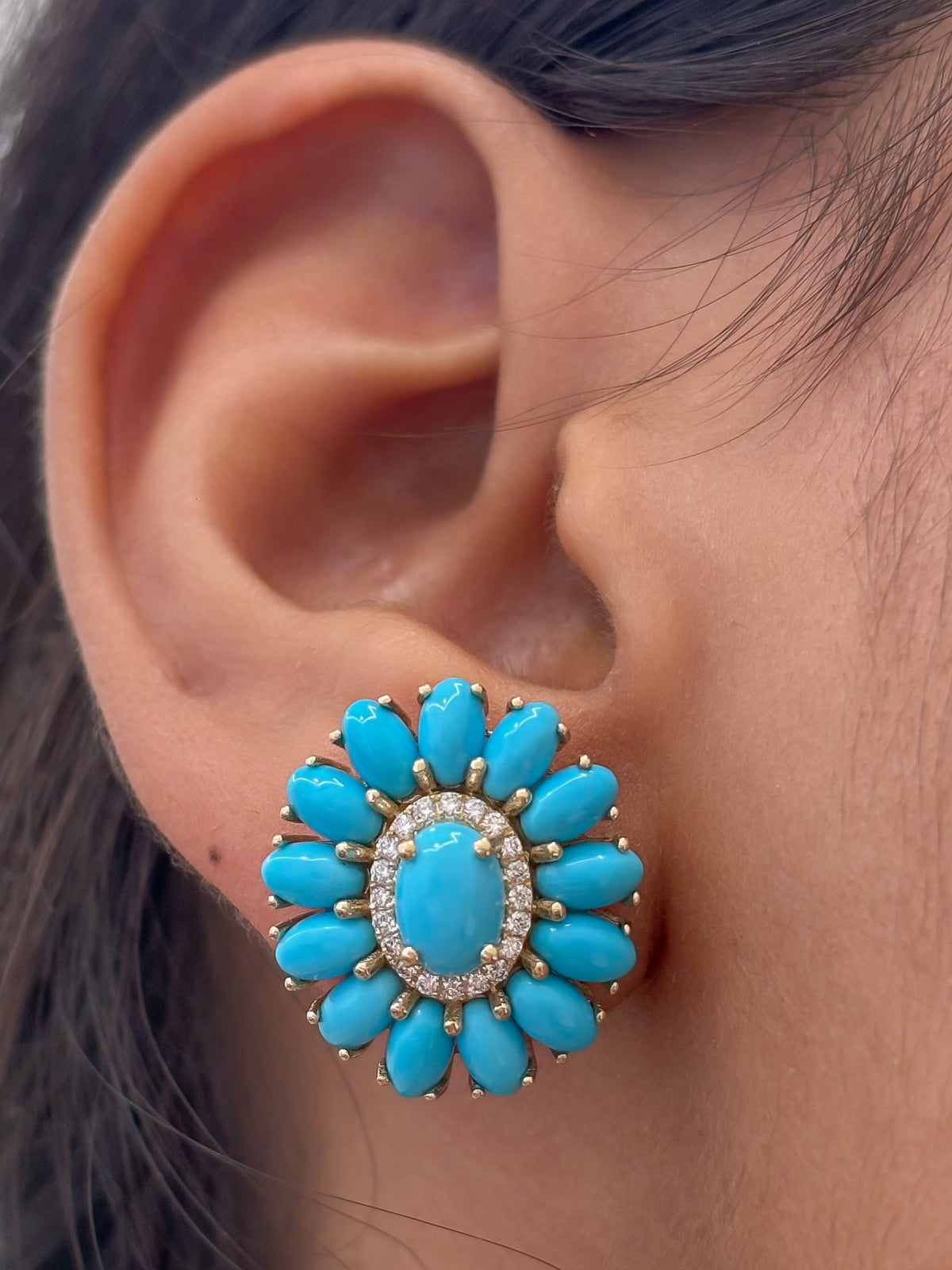 Turquoise Diamond Earrings