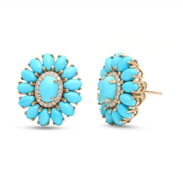 Turquoise Diamond Earrings