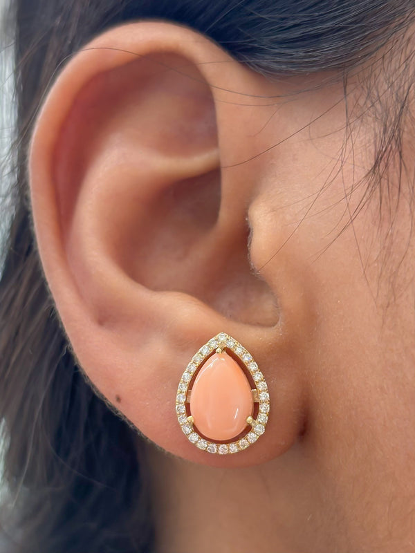Coral Diamond Earrings