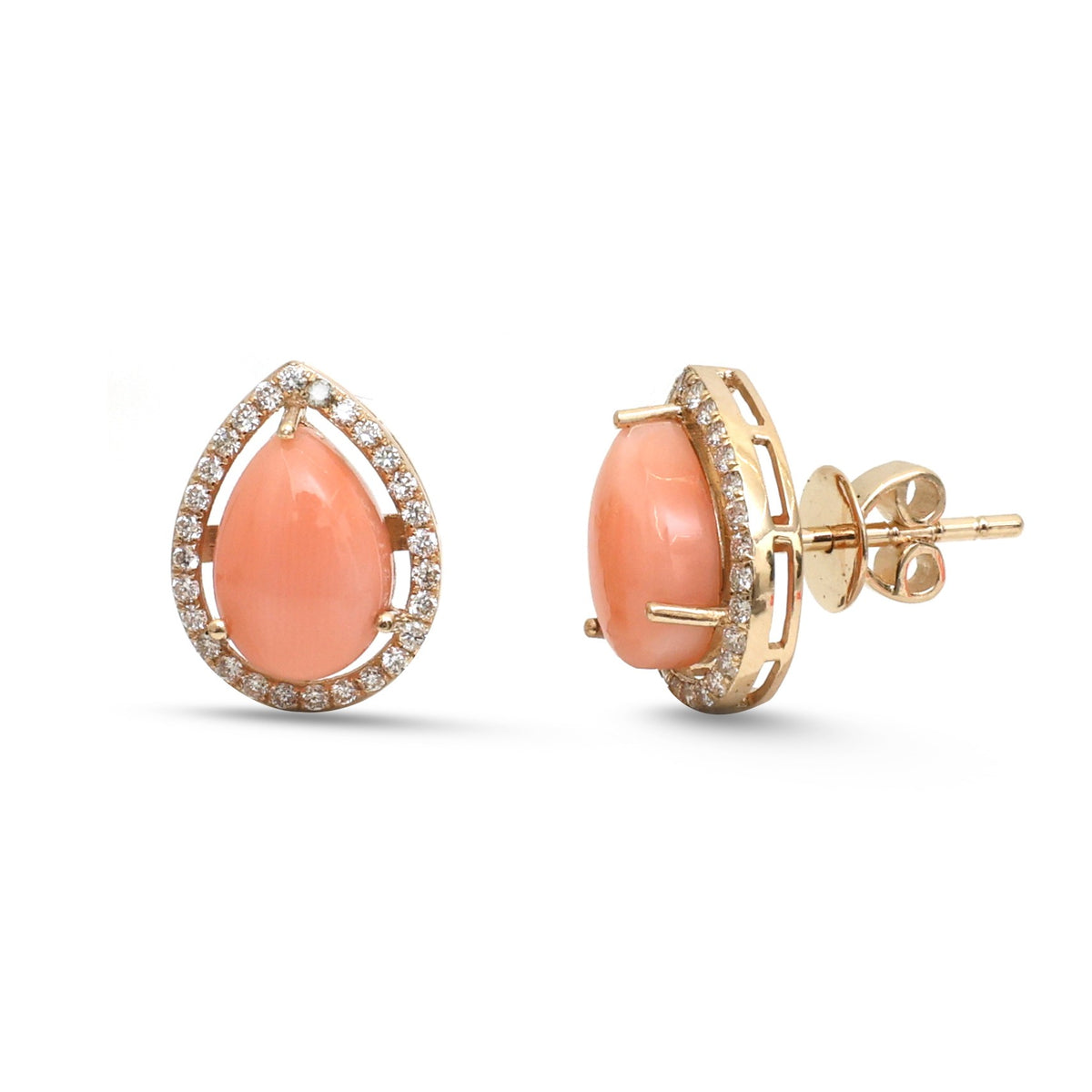 Coral Diamond Earrings