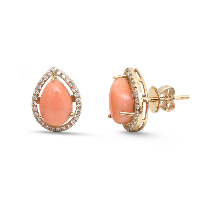 Coral Diamond Earrings