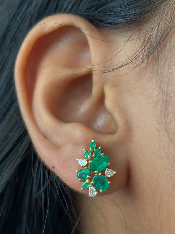 Emerald Diamond Earrings