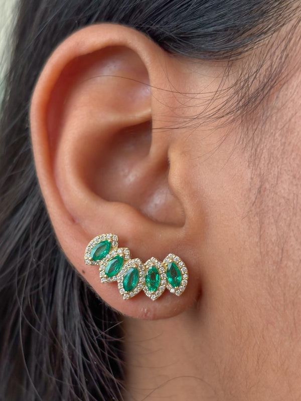 Emerald Diamond Earrings