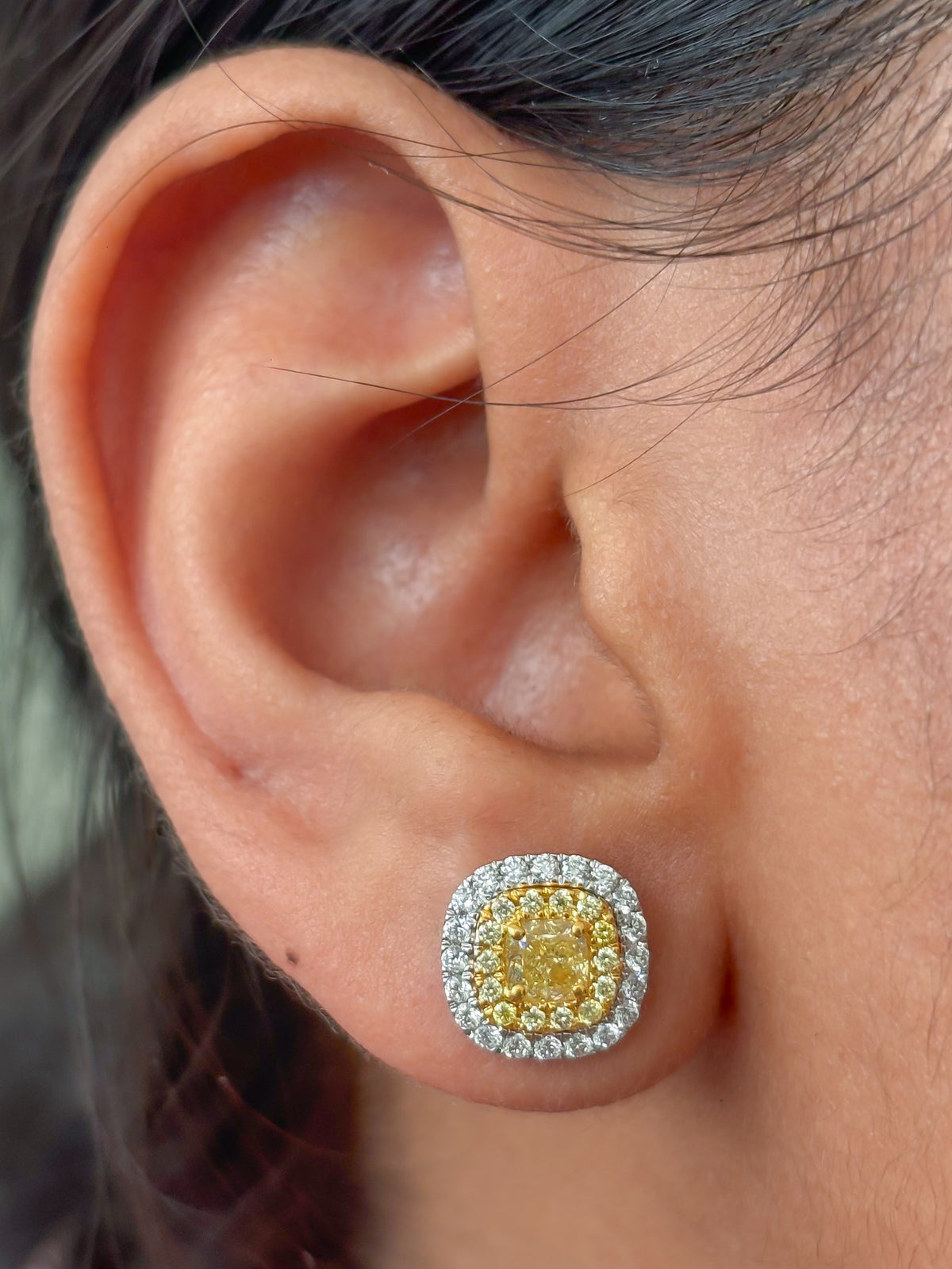 Yellow Diamond Diamond Earrings
