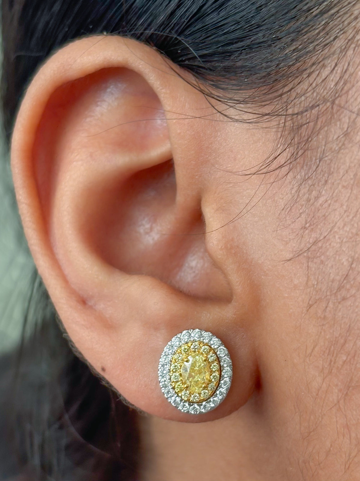 Yellow Diamond Diamond Earrings