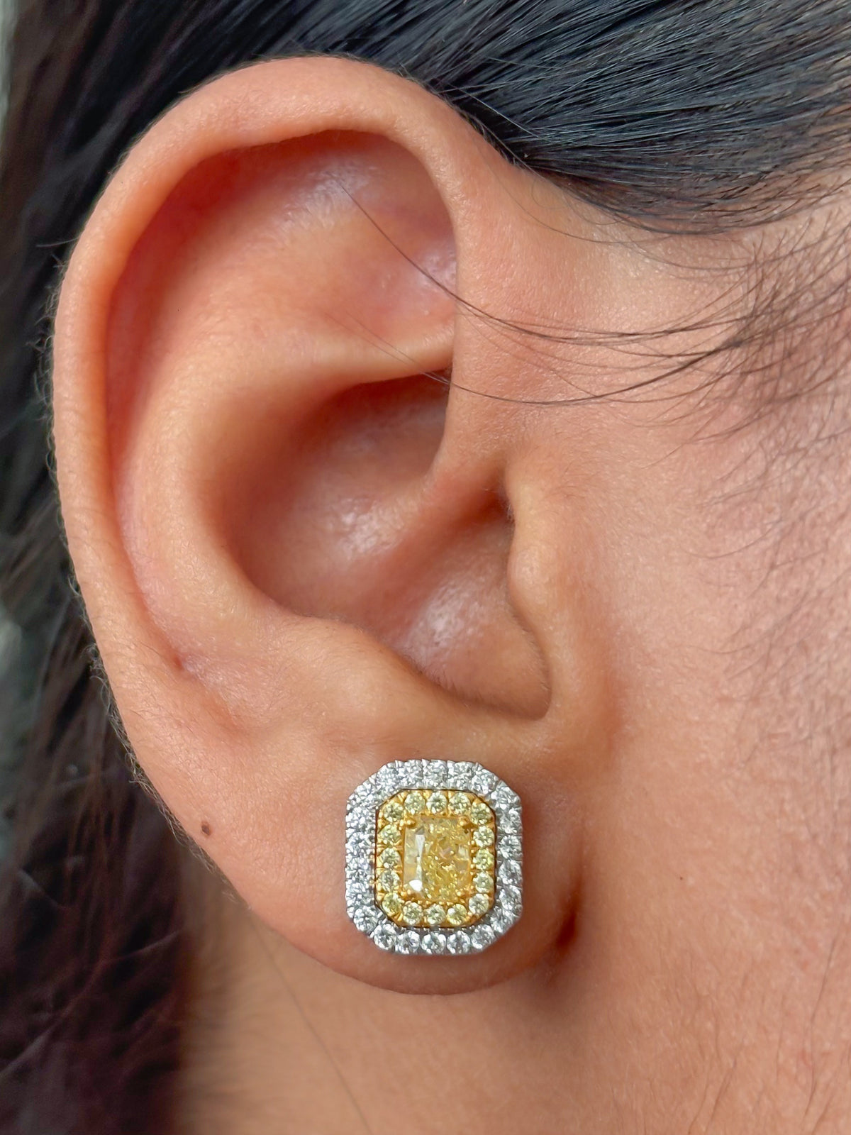 Yellow Diamond Diamond Earrings