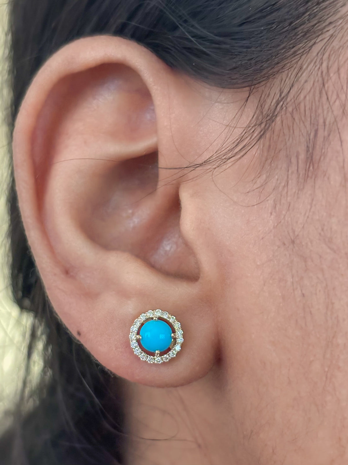 Diamond Turquoise Earrings