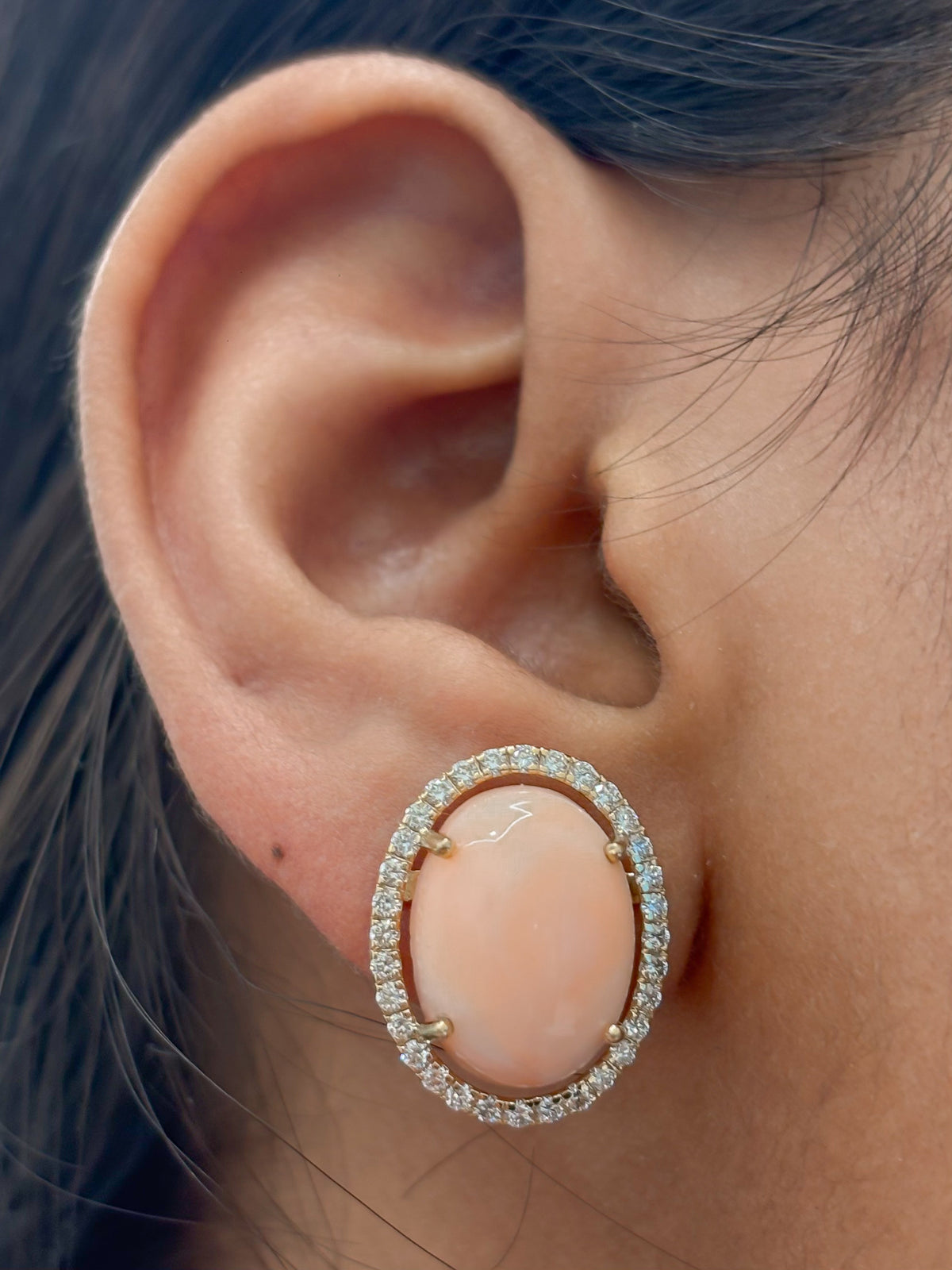 Coral Diamond Earrings