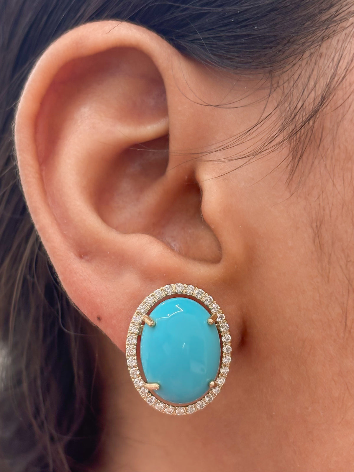 Turquoise Diamond Earrings