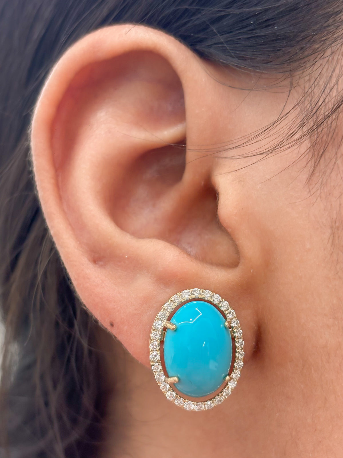 Turquoise Diamond Earrings