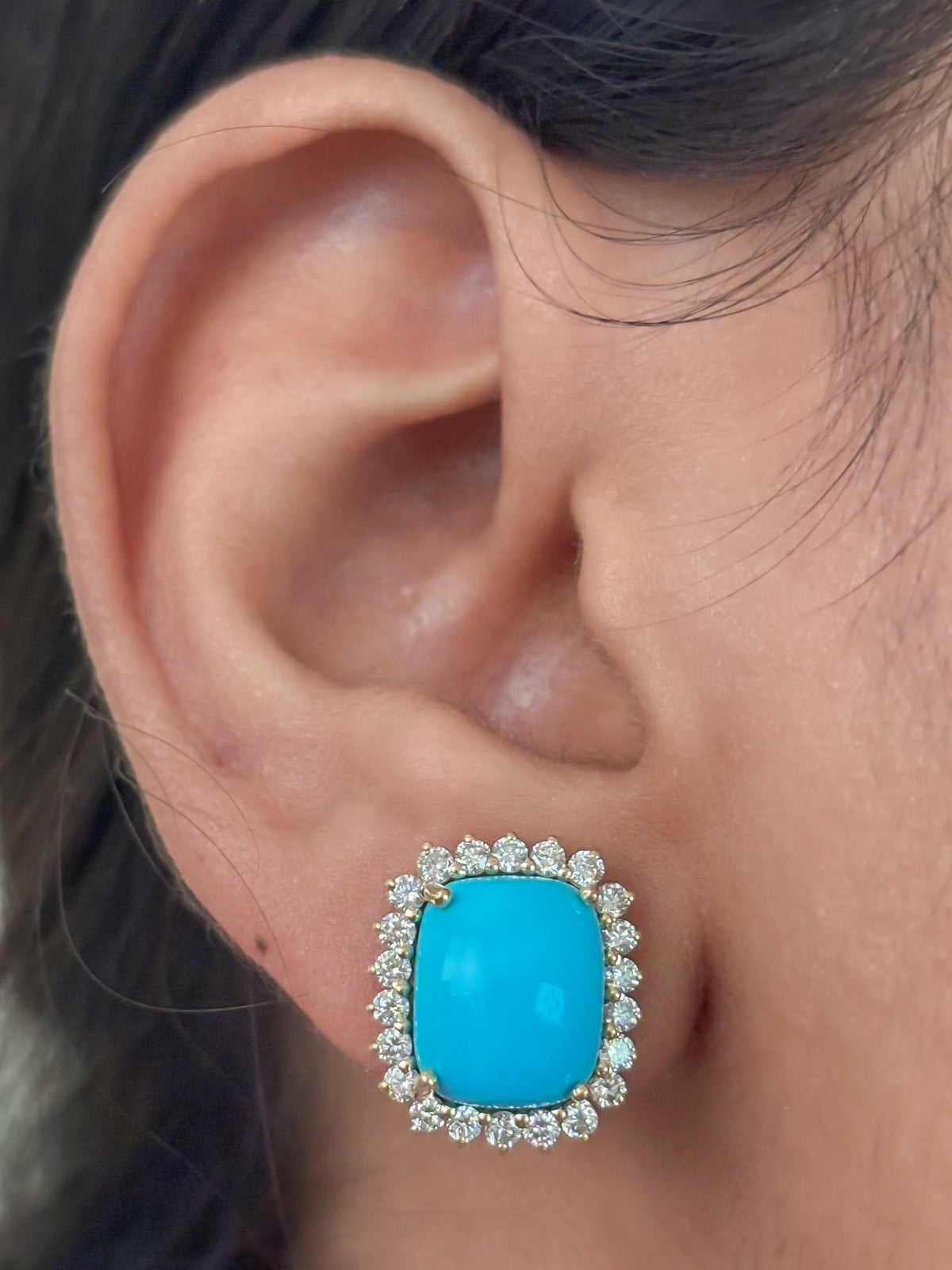 Turquoise Diamond Earrings