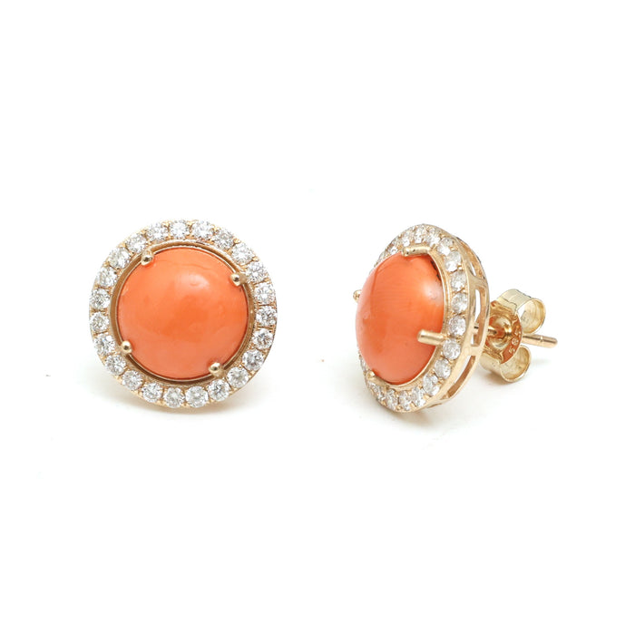Coral Diamond Earrings