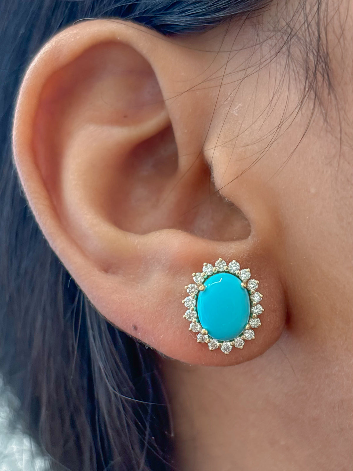 Turquoise Diamond Earrings