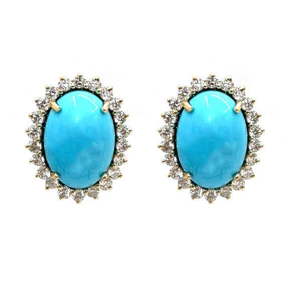 Turquoise Diamond Earrings
