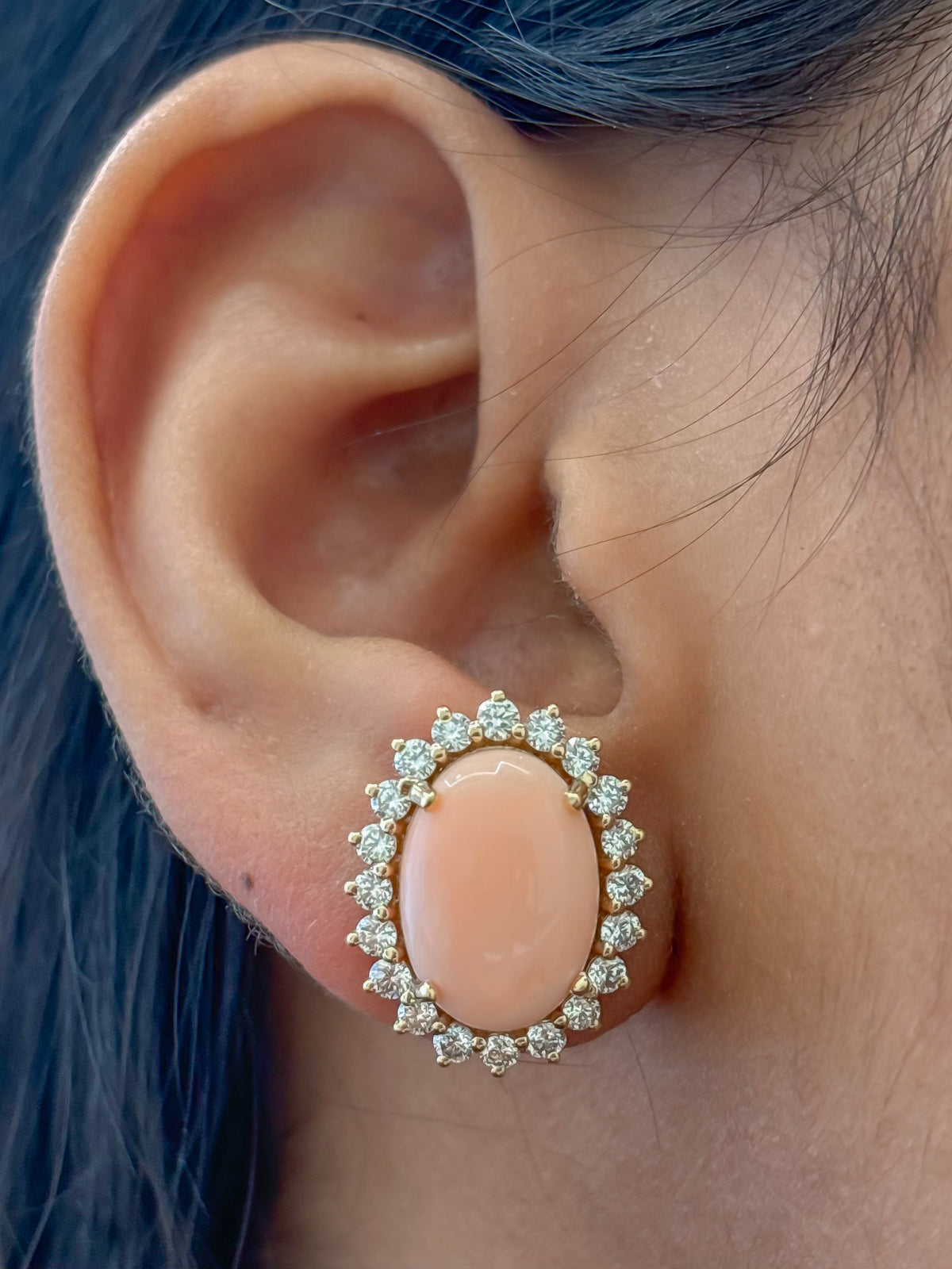 Coral Diamond Earrings