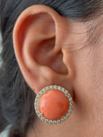 Coral Diamond Earrings