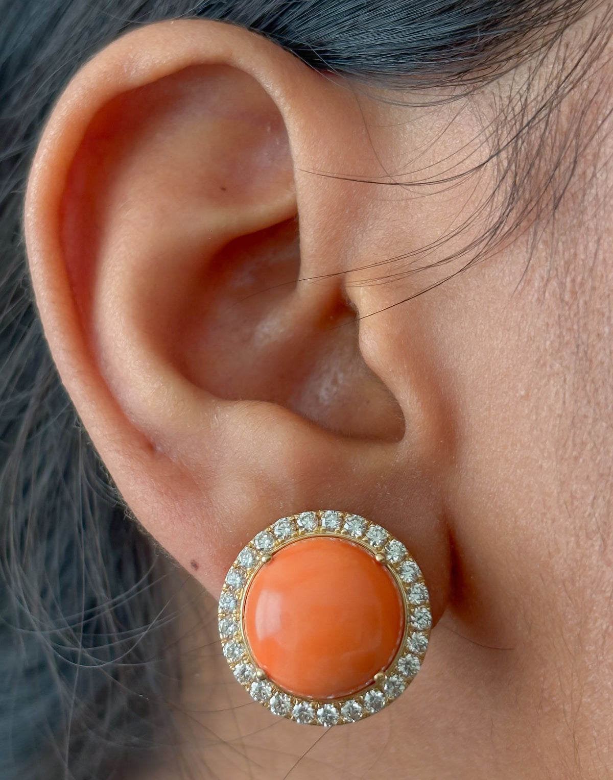 Coral Diamond Earrings