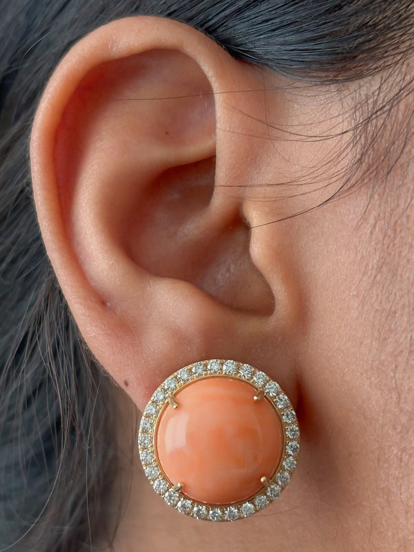 Coral Diamond Earrings