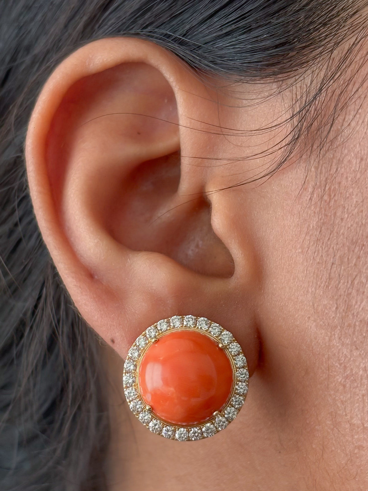 Coral Diamond Earrings