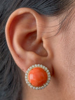 Coral Diamond Earrings