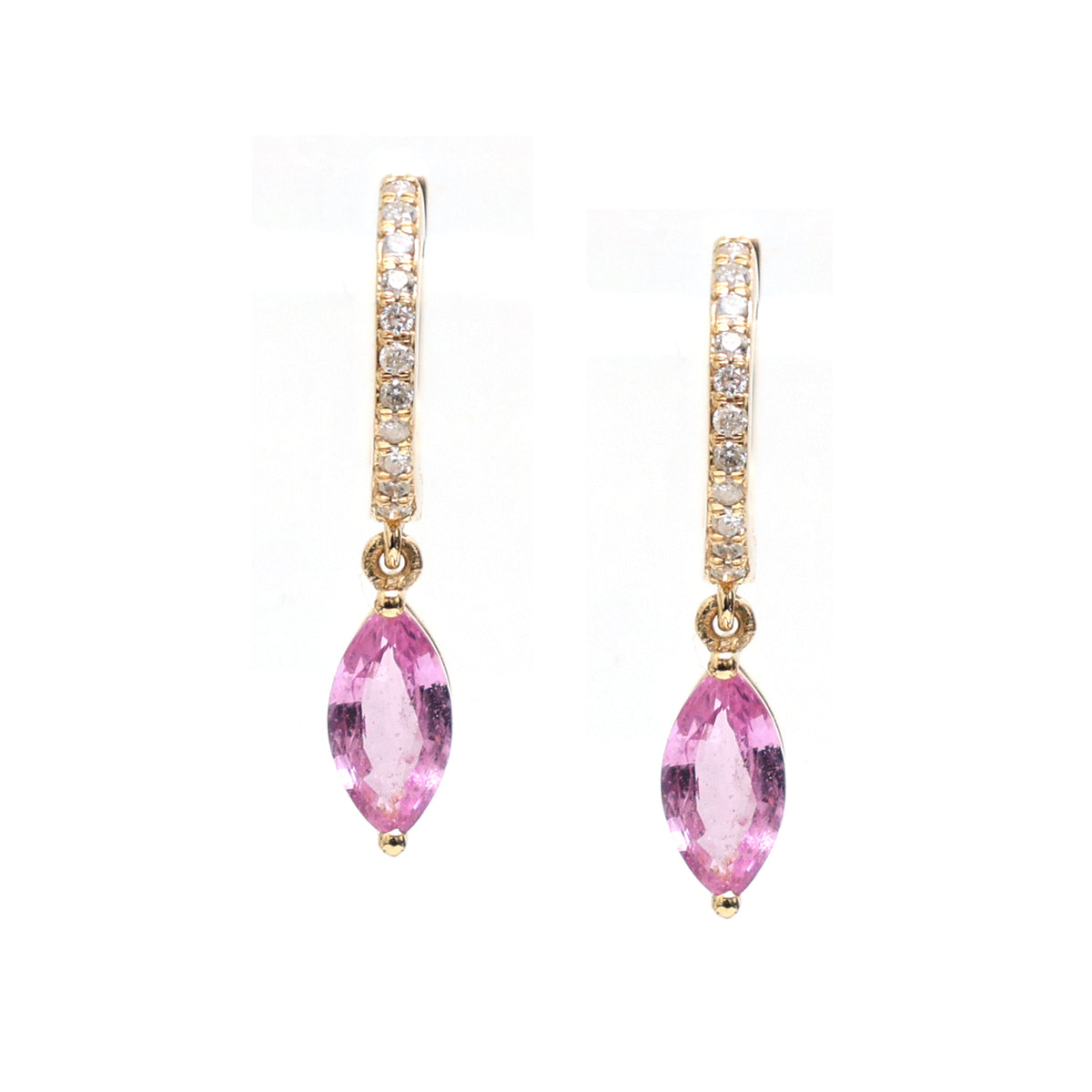 Pink Sapphire Diamond Earrings