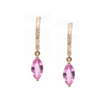 Pink Sapphire Diamond Earrings