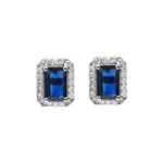 Blue Sapphire Diamond Earrings
