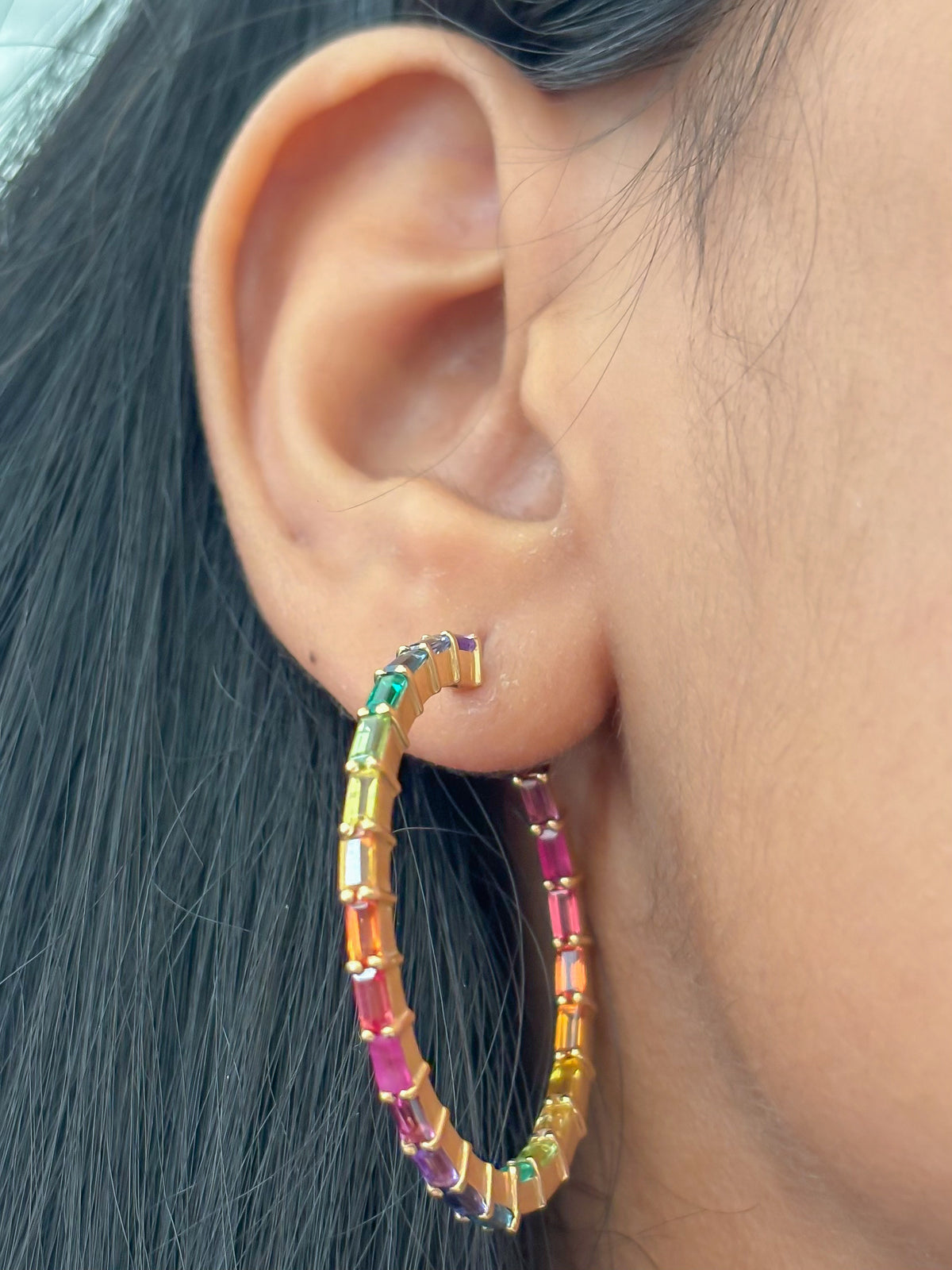 Rainbow Gemstone Earring
