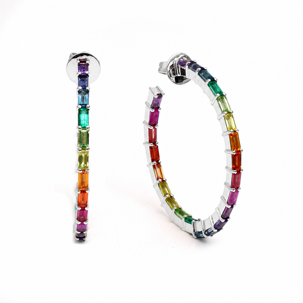 Rainbow Gemstone Earring