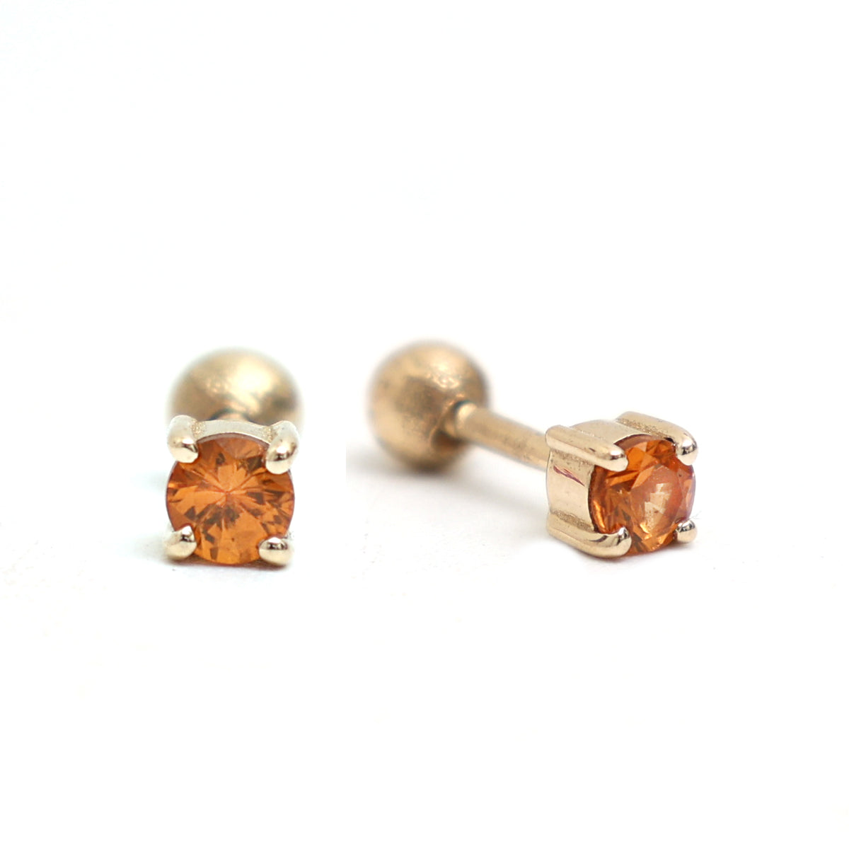 Orange Sapphire Earrings