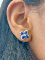 Blue Sapphire Diamond Earrings