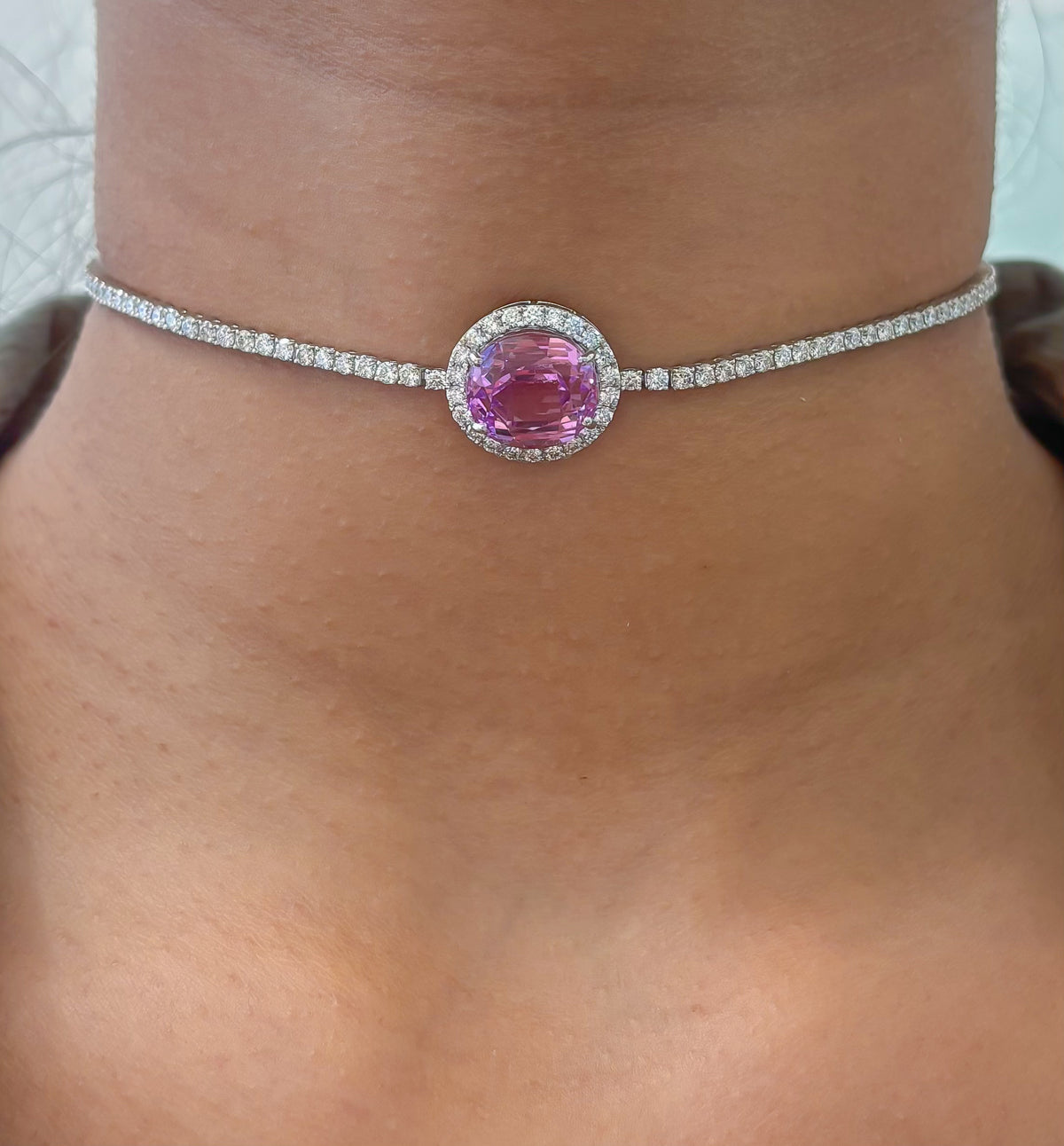 Kunzite Diamond Necklace