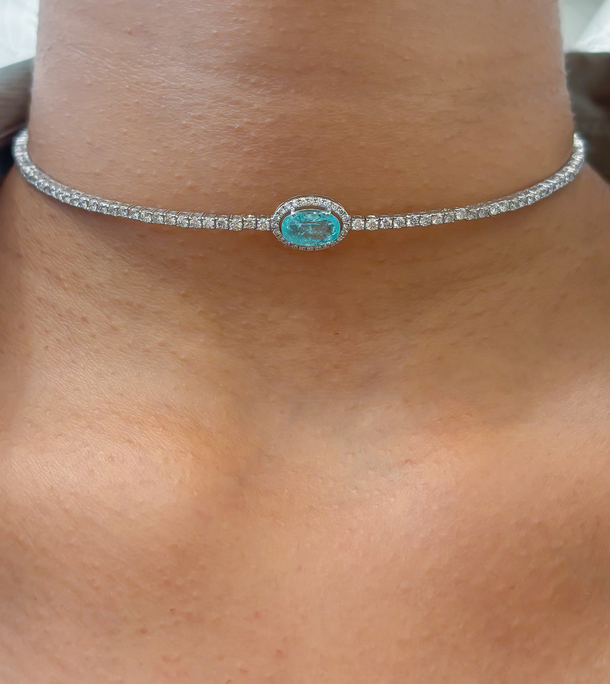 Diamond Paraiba Tourmaline Necklace