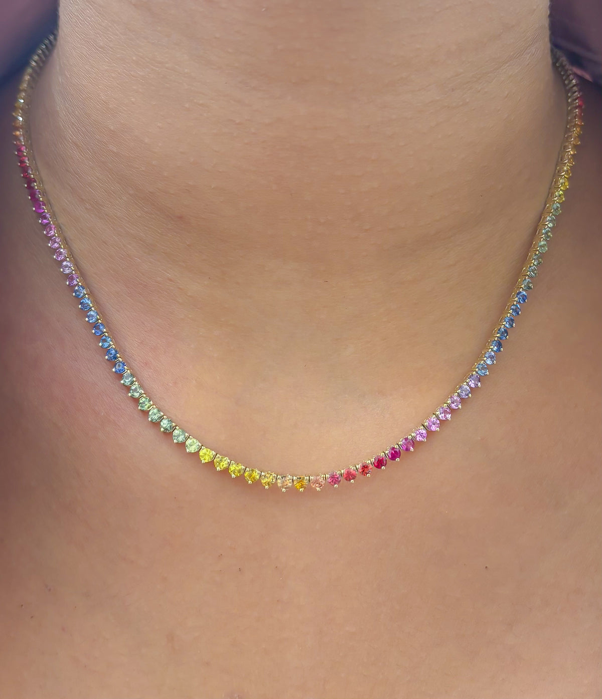 Rainbow Sapphire Necklace