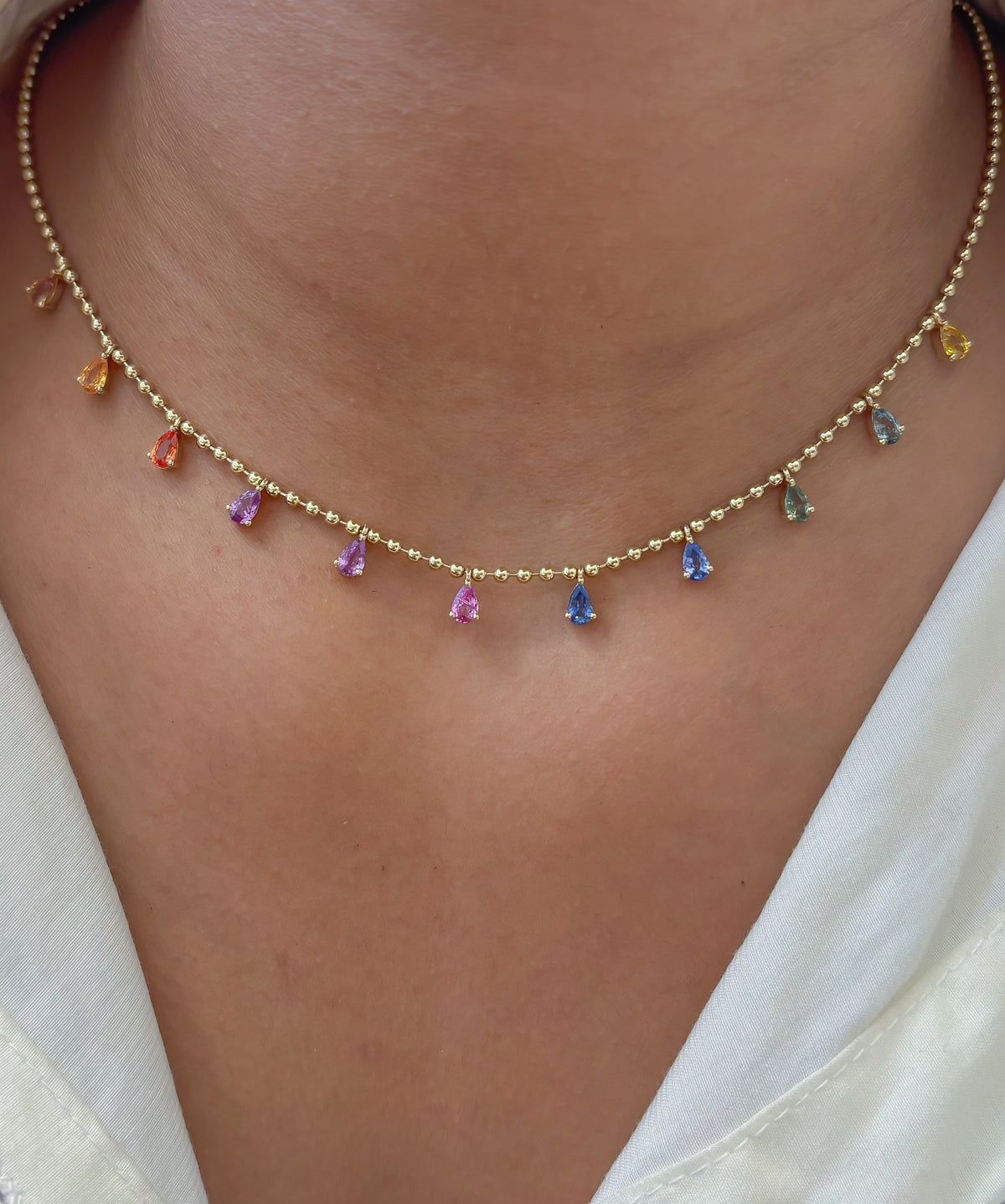 Rainbow Sapphire Necklace