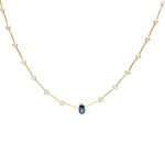 Diamond Blue Sapphire Necklace
