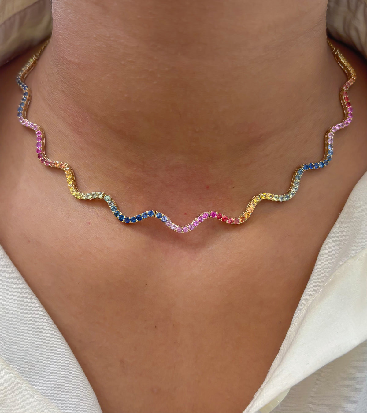 Rainbow Sapphire Necklace