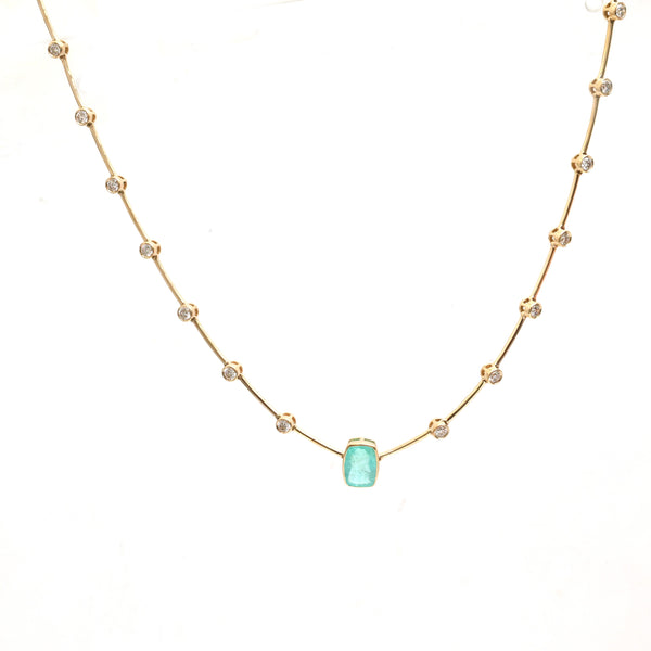 Paraiba Tourmaline Diamond Necklace
