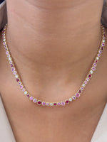Pink Sapphire Diamond Necklace