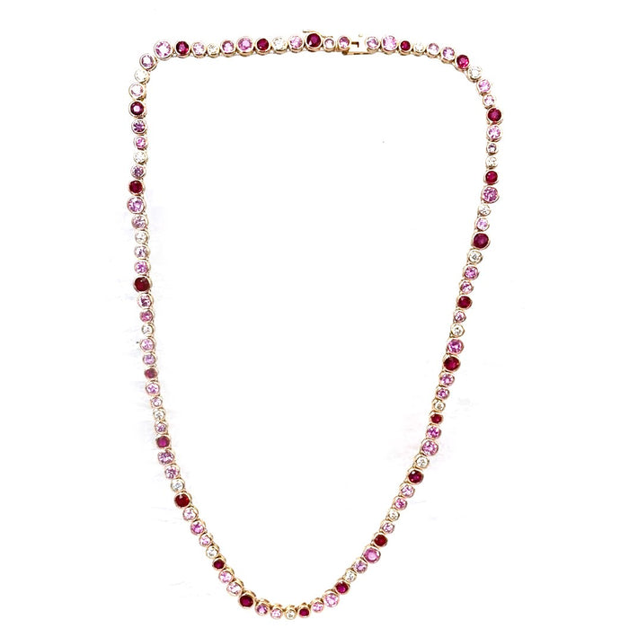 Pink Sapphire Diamond Necklace