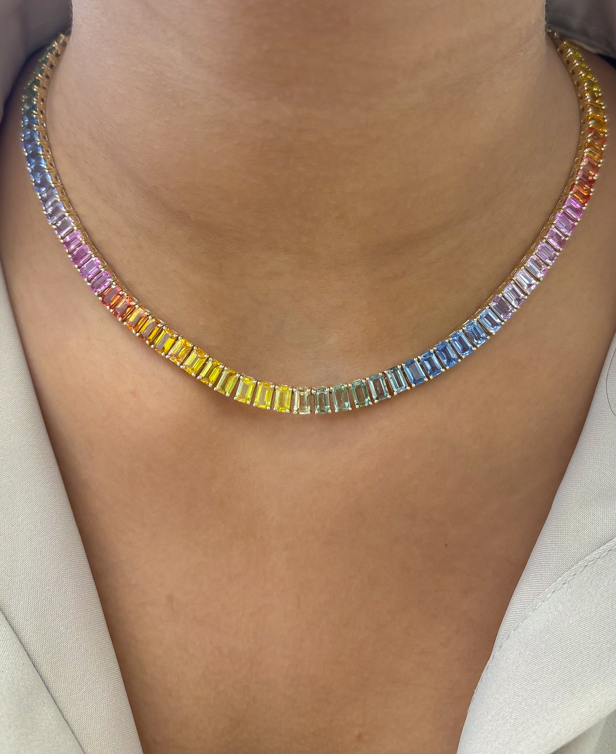 Rainbow Sapphire Necklace