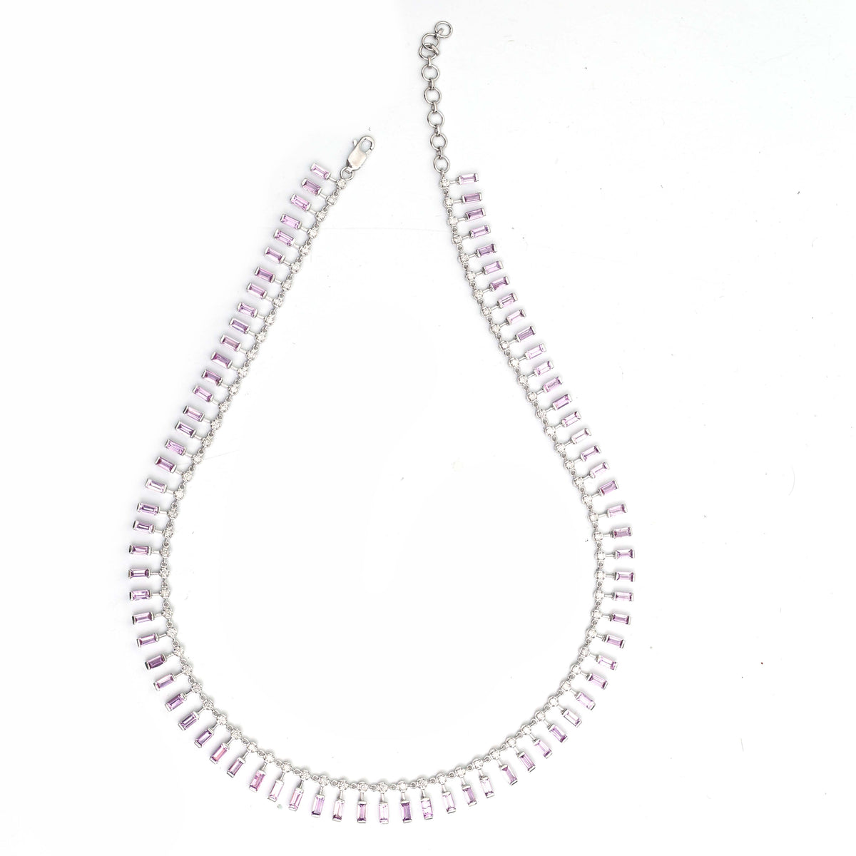 Pink Sapphire Diamond Necklace