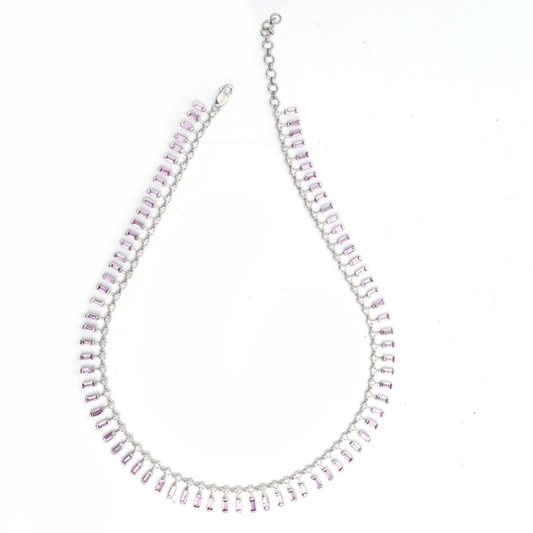 Pink Sapphire Diamond Necklace