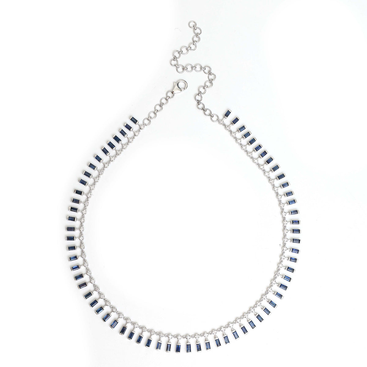 Blue Sapphire Diamond Necklace