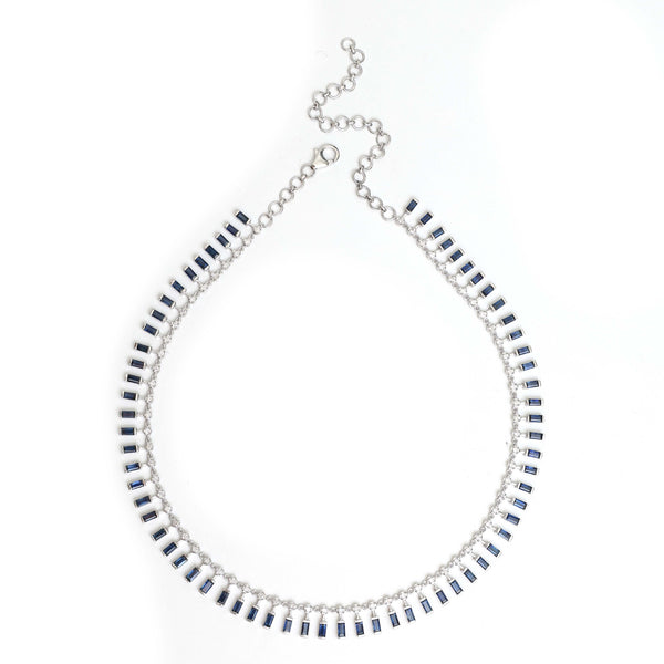 Blue Sapphire Diamond Necklace