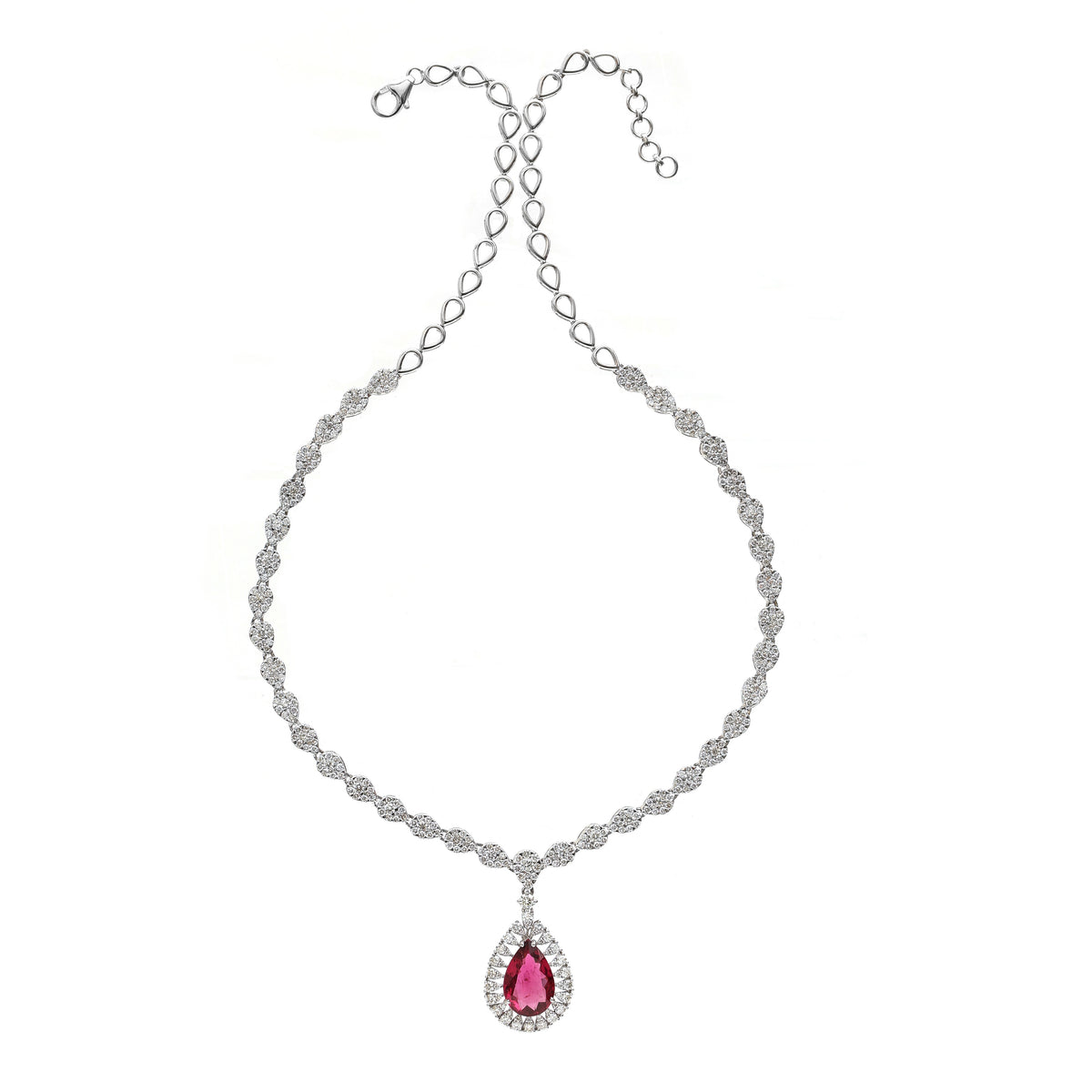 Diamond Rubellite Necklace