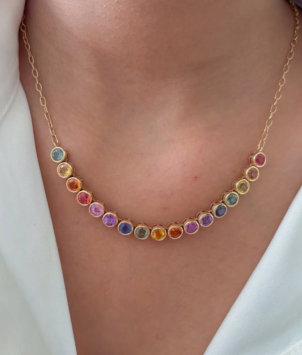 Rainbow Sapphire Necklace