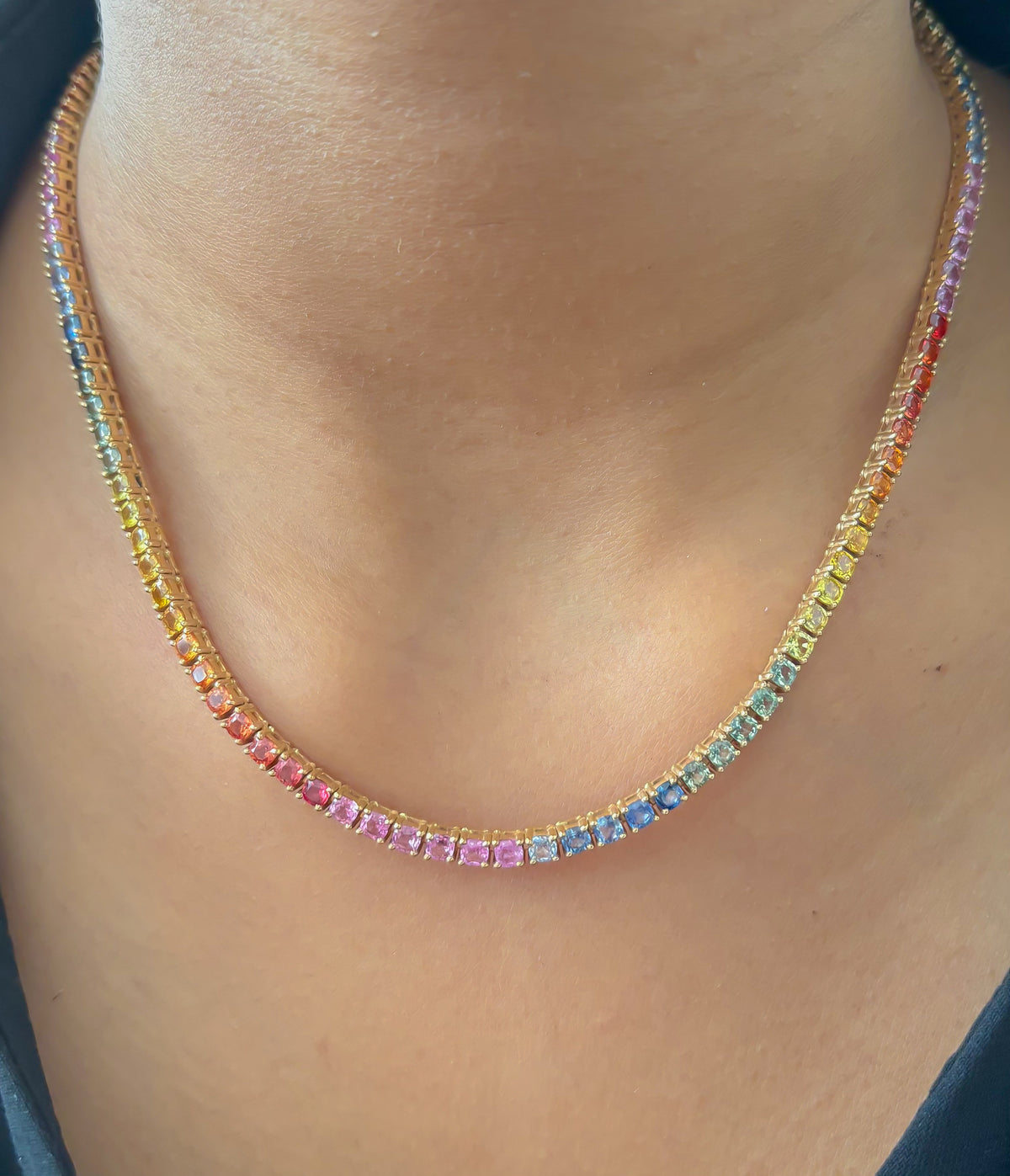 Rainbow Sapphire Necklace