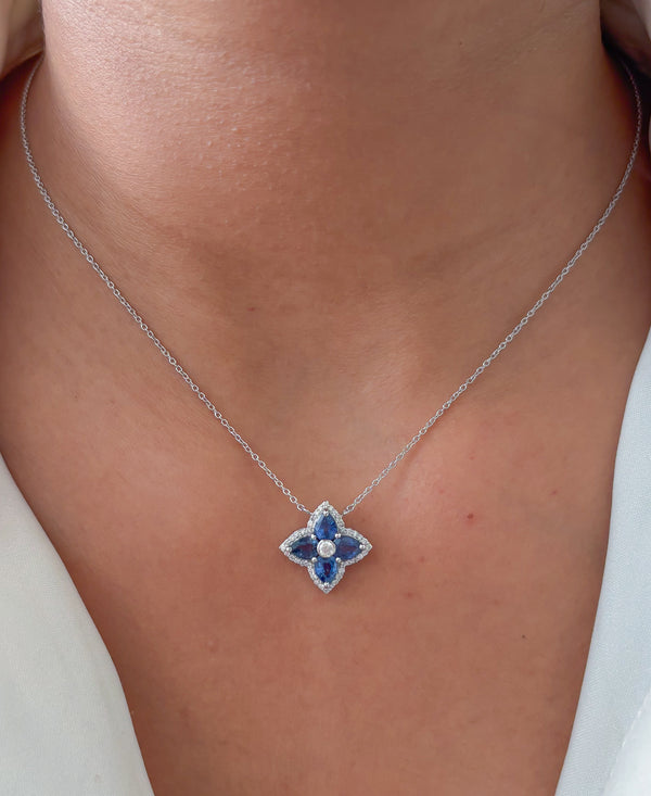 Blue Sapphire Diamond Necklace
