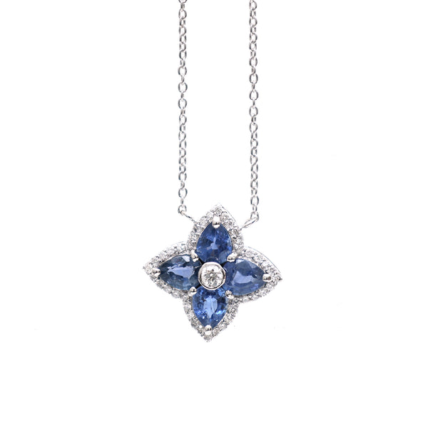 Blue Sapphire Diamond Necklace